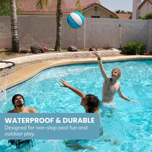 Miniatura 2 de Botabee - Pelota de baloncesto acuático, pelota azul impermeable de tamaño reglamentario para baloncesto y otros juegos de piscina, adecuada a