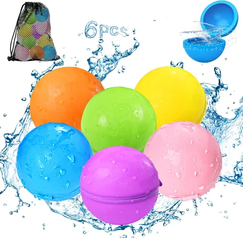 SOPPYCID - Globos de agua reutilizables, sin látex, bomba de agua para piscina, sin atar, fácil llenado rápido, bolas de agua magnéticas