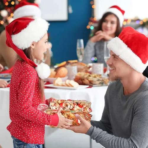 Miniatura 4 de Blulu 180 bolsas de fiesta de Navidad, bolsas de plástico de celofán de Papá Noel con 200 lazos dorados y plateados para vacaciones, fiestas