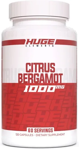 Huge Supplements 100% puro extracto de bergamota cítrica 10:1 cápsulas – 1000 mg por porción – Apoya la digestión, el manejo del estrés y la salud