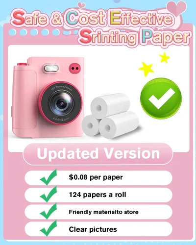 Miniatura 8 de Juguetes de cámara para niños de 3, 4, 5, 6, 7, 8, 9, 10 años, regalo de cumpleaños de Navidad con cámara digital HD 1080P, tarjeta SD de 32 GB, Rosa
