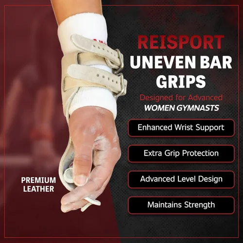 Miniatura 2 de Reisport Puños de gimnasia para hombre, de cuero duradero, para anillos de gimnasia para hombres y niños, equipo de gimnasia y accesorios