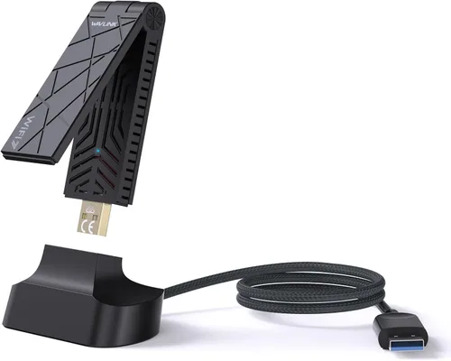 Miniatura 10 de Adaptador WiFi USB para PC de escritorio, WAVLINK Tri-Band BE6500 WiFi 7 adaptador con antenas de alta ganancia de 2.4 GHz/5 GHz/6 GHz, WPA3, MLO