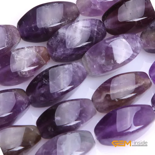 Miniatura 2 de GEM-Inside - Cuentas sueltas de amatista genuina natural, 0.315 x 0.630 in, cuentas de energía para hacer joyas, 15 pulgadas