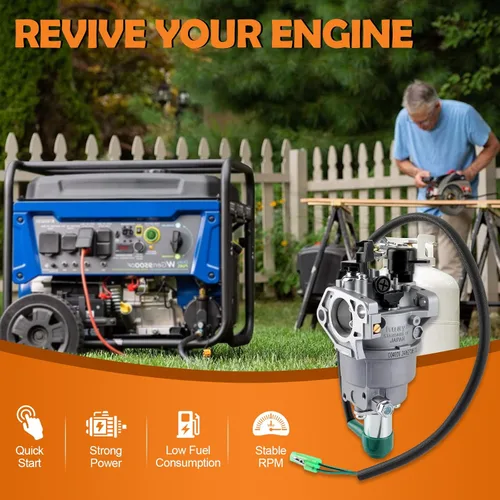 Miniatura 2 de HUAYI P27-2 Carburador compatible con Honda GX390 13HP 188F Generac GP5000 GP5500 GP6500 Powermax Smarter Tools 5000W 5500W 6500W 7500W 8000W 9500W