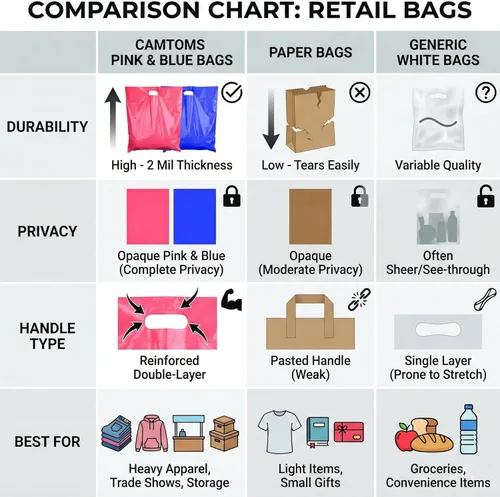 Miniatura 5 de Bolsas de compras grandes de 16 x 18 pulgadas con asas, bolsas de mercancía reforzadas para boutique, ferias comerciales, embalaje brillante