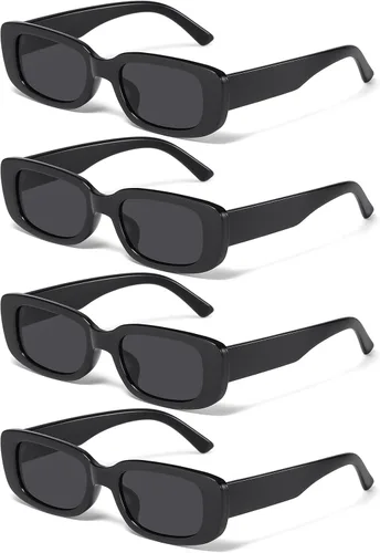 JASPIN Lentes de sol rectangulares para mujeres y hombres, modernos Y2K retro de los años 90, protección UV400, marco cuadrado fresco