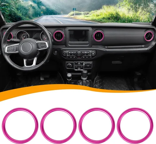 Miniatura 11 de Hoolcar – Anillo para ventilación de aire acondicionado interior, accesorios compatibles con Jeep Wrangler JL JLU y Gladiator JT 2018-2023, aleación