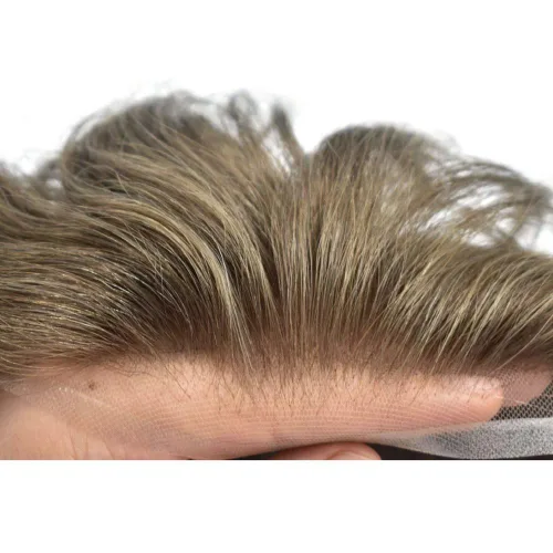 Miniatura 18 de Extensiones de cabello suizo completo para hombre, sistema de reemplazo de cabello humano europeo para hombres