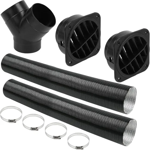 Miniatura 9 de 76mm / 3 Pulgadas Tubo de Salida de Ventilación Extensible en Y para Calentador de Estacionamiento Diésel, Conducto Flexible de Aire Caliente