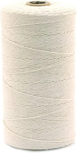 Miniatura 60 de Cuerda de algodón para macramé, de 0.11 pulgadas x 109 yardas, cuerda de macramé natural marrón, suministros perfectos de algodón para hacer