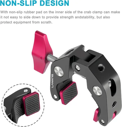 Miniatura 6 de Soporte de micrófono Super Clamp con tornillo de 1/4 a 5/8 pulgadas, compatible con micrófonos o accesorios de fotografía, carga máxima de 4.4