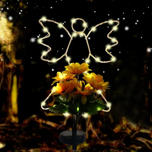 Miniatura 14 de Lmtocs Decoraciones solares para el Día de los Caídos, luces de cruz, decoraciones del 4 de julio, luces conmemorativas al aire libre, decoraciones
