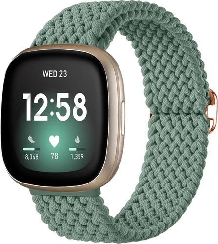 Miniatura 19 de Maledan Banda elástica trenzada compatible con Fitbit Sense/Versa 3/4 y Sense 2, correa elástica suave para reloj inteligente, accesorio