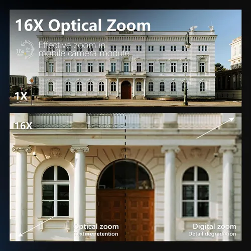 Miniatura 5 de Cámara digital de 8K y 64MP para fotografía, zoom de 48X (óptico 16X + 3X digital) con modo luna, pantalla abatible de 180°, WiFi, micro HDMI