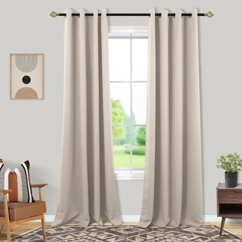 Miniatura 8 de Mrs.Naturall Cortinas Azul Real para Dormitorio, Cortinas Opacas Cortas Medianas Azul Cobalto para Cocina Decoración de Habitación de Adolescentes