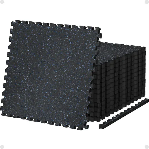 AIRHOP Alfombrillas de Equipo de Ejercicio de 0.79 Pulgadas de Grosor, 24 Pies Cuadrados, 6 Baldosas con Superficie de Goma Mejorada con Espuma EVA