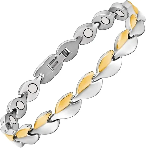 Tobilleras magnéticas para mujer, tobillera magnética de plata de titanio puro, joyería magnética de moda (0029SW), Titanio