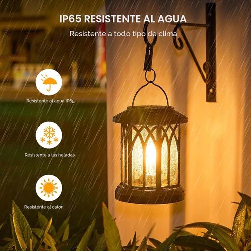 Miniatura 5 de WdtPro Faroles solares colgantes para exteriores, paquete de 2 faroles solares brillantes mejorados, impermeables, con energía solar, luces