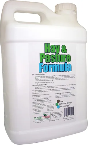 Miniatura 6 de Fórmula de heno y pastos de GS Plant Foods, fertilizante orgánico para pastos con ácido húmico y ácido fúlvico (5 galones), fórmula de pasto