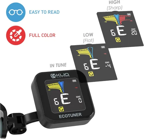 Miniatura 4 de KLIQ EcoTuner - Afinador de clip recargable USB para todos los instrumentos (con cable de carga incluido)