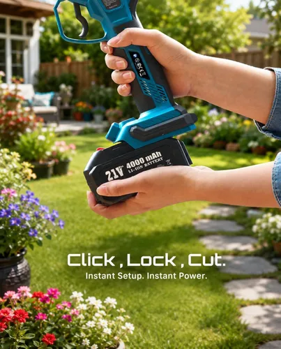 Miniatura 8 de Seesii Tijeras de podar eléctricas para jardinería: podadora eléctrica inalámbrica de corte de 1.8" - Motor sin escobillas, batería dual de 4.0Ah