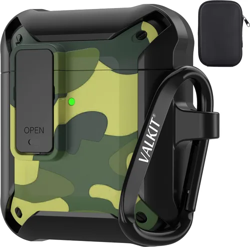 Miniatura 47 de Valkit Funda para Airpods para hombres con cerradura, funda de cuerpo completo con llavero para AirPods de Apple a prueba de golpes, funda