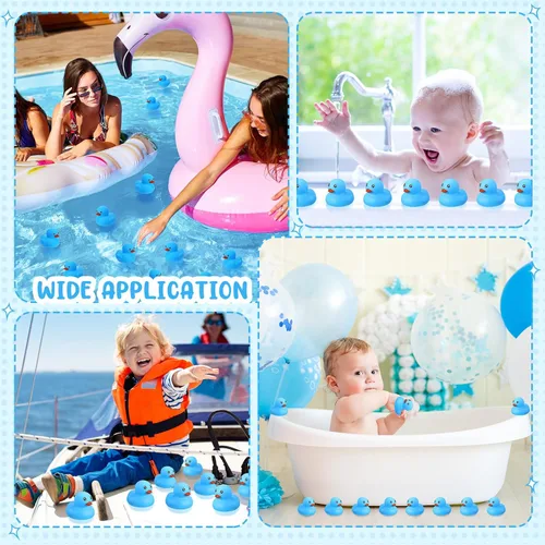 Miniatura 4 de Hungdao 48 mini patos de goma de 2 pulgadas para niños, regalos de fiesta, patos de baño a granel, juguetes flotantes de piscina de verano, patos