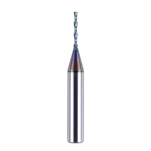 SpeTool Brocas de fresadora CNC de corte descendente de 1/16 pulgadas, vástago de 1/4 pulgadas, fresa de extremo en espiral de carburo para
