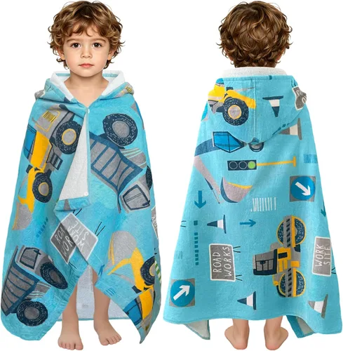 Miniatura 27 de VOOVA & MOVAS Toalla de playa con capucha para niños de 3 a 8 años, 30 x 50 pulgadas, suave, gruesa, grande, 100% algodón, absorbente para playa