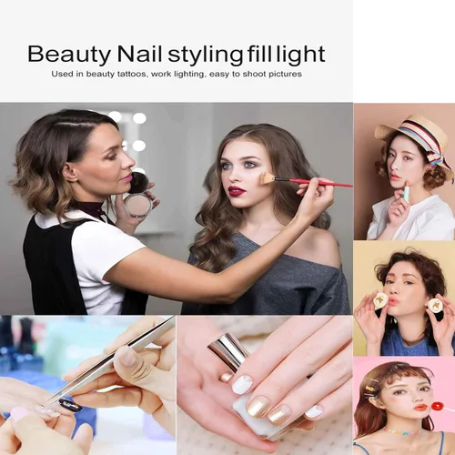 Miniatura 8 de Lámpara de anillo de 100 W, 22 pulgadas, kit de luz de anillo de 21.7 in, lámpara LED súper brillante para maquillaje, belleza, uñas, piel, bolso