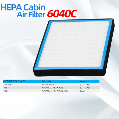 Miniatura 2 de Filtro de aire de cabina 6040C CF11183 con carbón activado de cáscara de nuez compatible con Jeep Grand Cherokee 2011-2021 Dodge Duranco 2011-2023