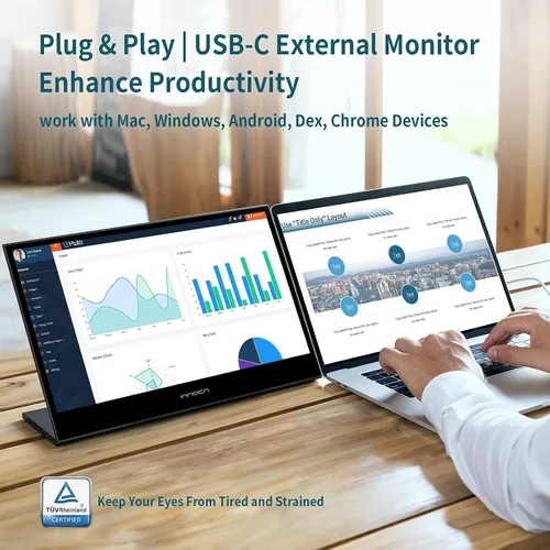 Miniatura 3 de INNOCN Monitor portátil para computadora portátil, pantalla táctil de 15.6 pulgadas, 1080P, HDMI, USB C, pantalla externa de computadora, ultra