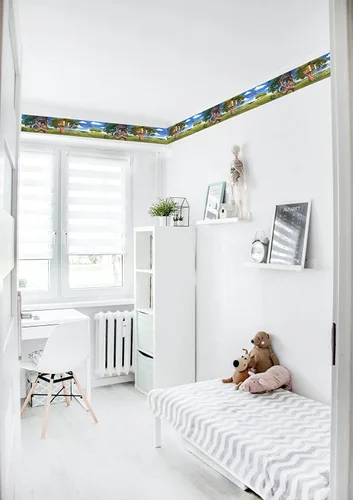 Miniatura 2 de CONCORD WALLCOVERINGS ™ Papel tapiz infantil con borde para niños, casas de árboles, perros para sala de juegos, dormitorio, verde, azul, blanco