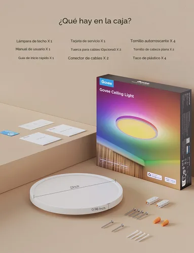 Miniatura 9 de Govee Luz de Techo Inteligente, Lámpara de Techo LED RGBIC, Lámpara de Montaje Empotrado de 2400LM, Colores DIY, Funciona con Alexa, Luces de Blanco