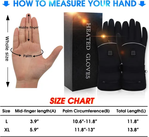 Miniatura 5 de Autocastle Guantes térmicos para mujeres y hombres, guantes de batería recargable de 7.4 V, guantes de calefacción eléctrica, lavables