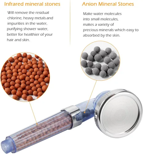 Miniatura 7 de Filtro de cuentas de piedra de filtración para cabezal de ducha filtrado, bolas de cuentas de piedra mineral para purificar agua
