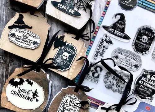 Miniatura 4 de Alinacutle Sellos transparentes de Halloween para manualidades, fantasma, para tarjetas hechas a mano, álbumes de recortes y álbum