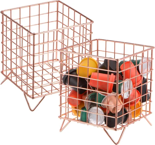 Miniatura 8 de uxcell 2 soportes para cápsulas de café, soporte de metal para tazas K, cesta de almacenamiento de cápsulas de café de gran capacidad para cocina