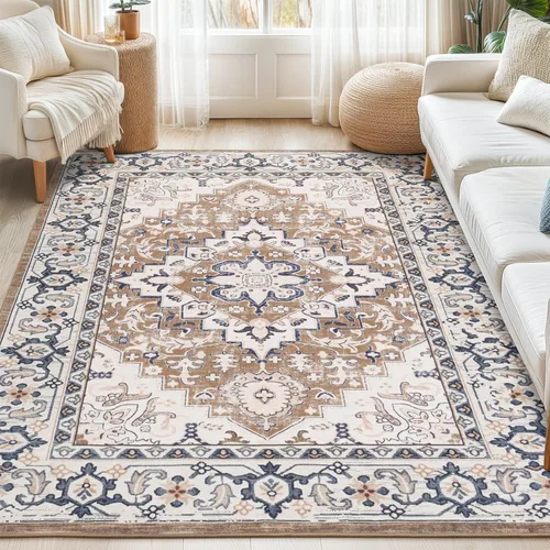 Miniatura 29 de Lofus 8x10 Alfombras de área para sala de estar, alfombra de área lavable, alfombras para dormitorio, cocina, alfombra vintage boho, alfombra suave