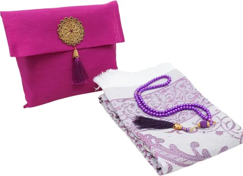 Miniatura 10 de Prien Alfombra de oración musulmana con Tasbih y bolsa portátil, regalo musulmán para mujeres y hombres, caja islámica Mubarak, juego de regalos