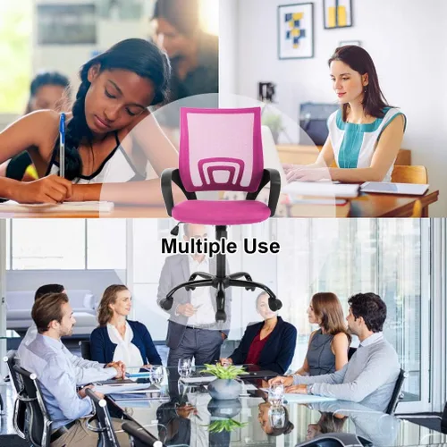 Miniatura 7 de Silla de escritorio de malla, silla de oficina ergonómica, silla de computadora con soporte lumbar y reposabrazos, silla de escritorio ajustable