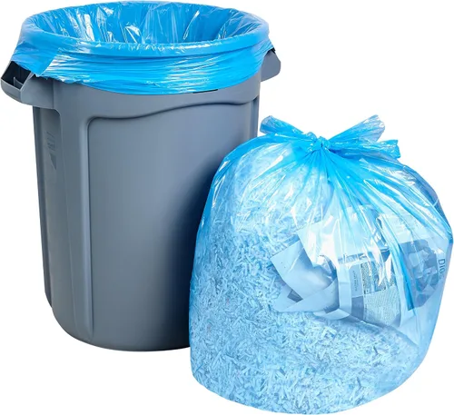 Miniatura 3 de Bolsas de basura de reciclaje de 55 galones, (50 unidades con lazos) Bolsas de basura grandes de plástico azul