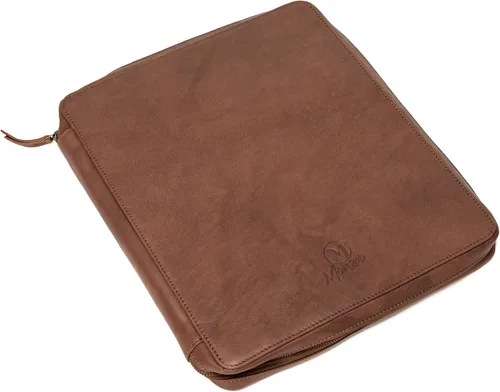 Miniatura 6 de MONZA Cartera de negocios para hombres y mujeres – Cremallera de piel de cabra de primera calidad cerrada, cartera ejecutiva, organizador