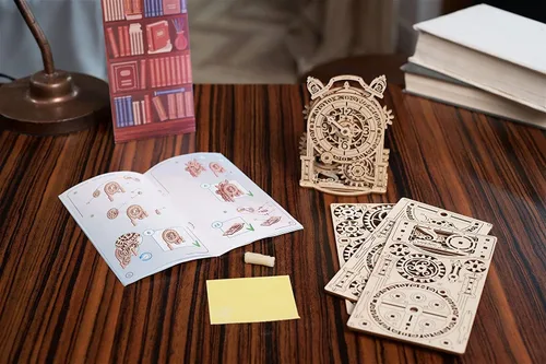 Miniatura 6 de UGEARS Reloj Despertador Vintage Rompecabezas 3D - Kit de Modelo de Madera para Adultos para Construir - Kit para Hacer Reloj de Escritorio
