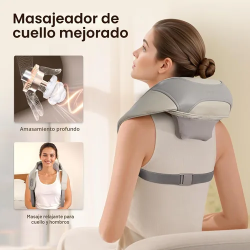 Miniatura 2 de Heycool - Masajeador inalámbrico para cuello y hombros, con calefacción de grafeno, almohadilla de masaje Shiatsu mejorada para cuello y hombros