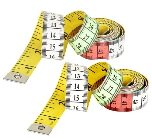 Miniatura 15 de Paquete de 2 cintas métricas de tela blanca, cinta métrica para el cuerpo Cinta métrica suave para costura de tela y medición médica del cuerpo