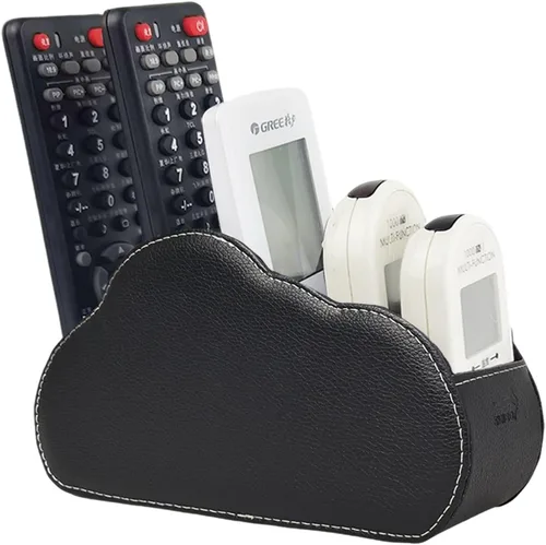 Miniatura 20 de Organizador de control remoto de piel con 5 compartimentos espaciosos
