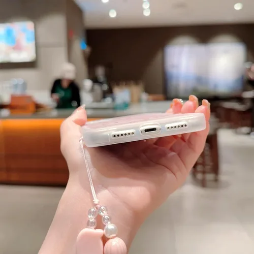 Miniatura 6 de Compatible con iPhone 11 Funda Lindo Dibujos Animados Pequeño Oso Conejo con Lindo Diseño de Cadena para Mujeres Niñas Estético Kawaii Funda Delgada