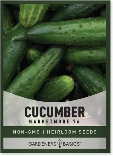 Gardeners Basics, Marketmore 76 - Semillas de pepino para plantar - Cucumis sativus Heirloom, variedad de vegetales sin OMG, semillas de 0.04 oz (1